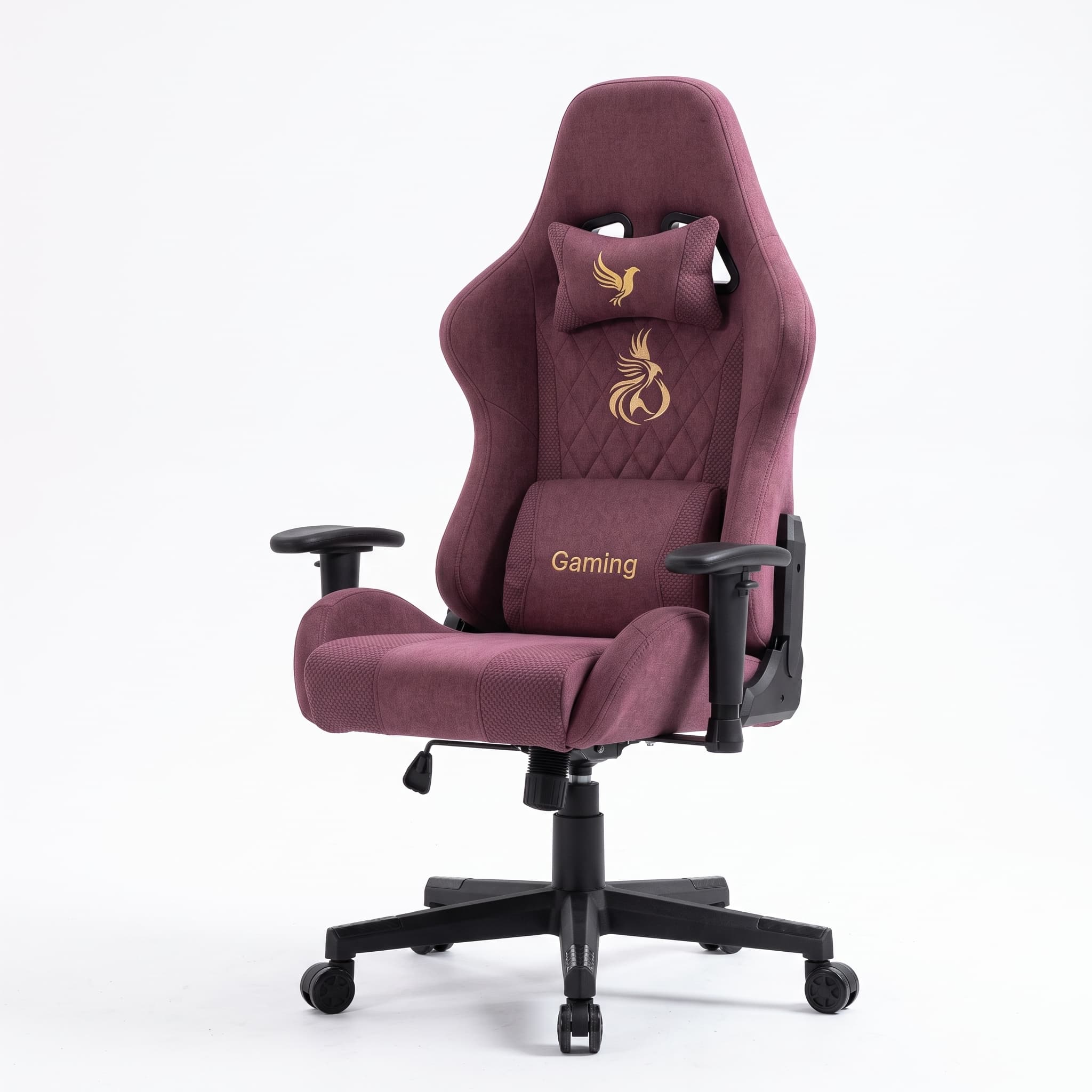 ANDYOU Breathable Gaming Chair with Footrest, Adjustable and Rotating, Red