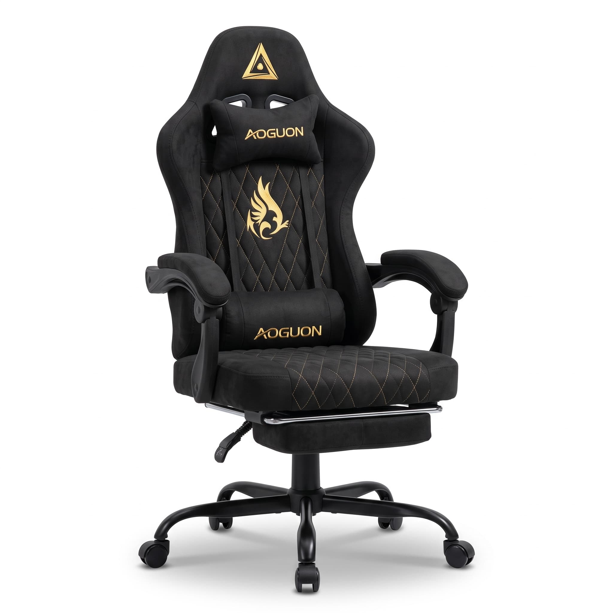 ANDYOU Series Gaming Chair with Footrest – Ergonomic PU Leather Computer Chair, Black