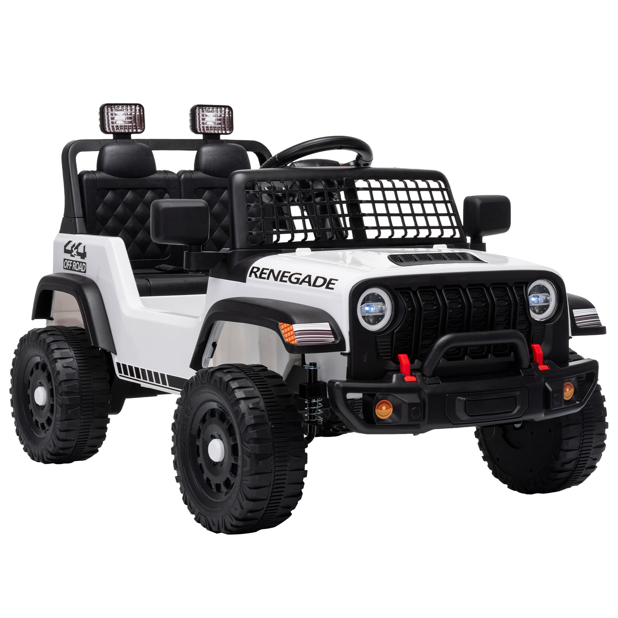 AIYAPLAY Voiture Électrique Enfants 12V, Télécommande, Batterie Lithium, Démarrage Progressif, Suspension 4 Roues, Blanc