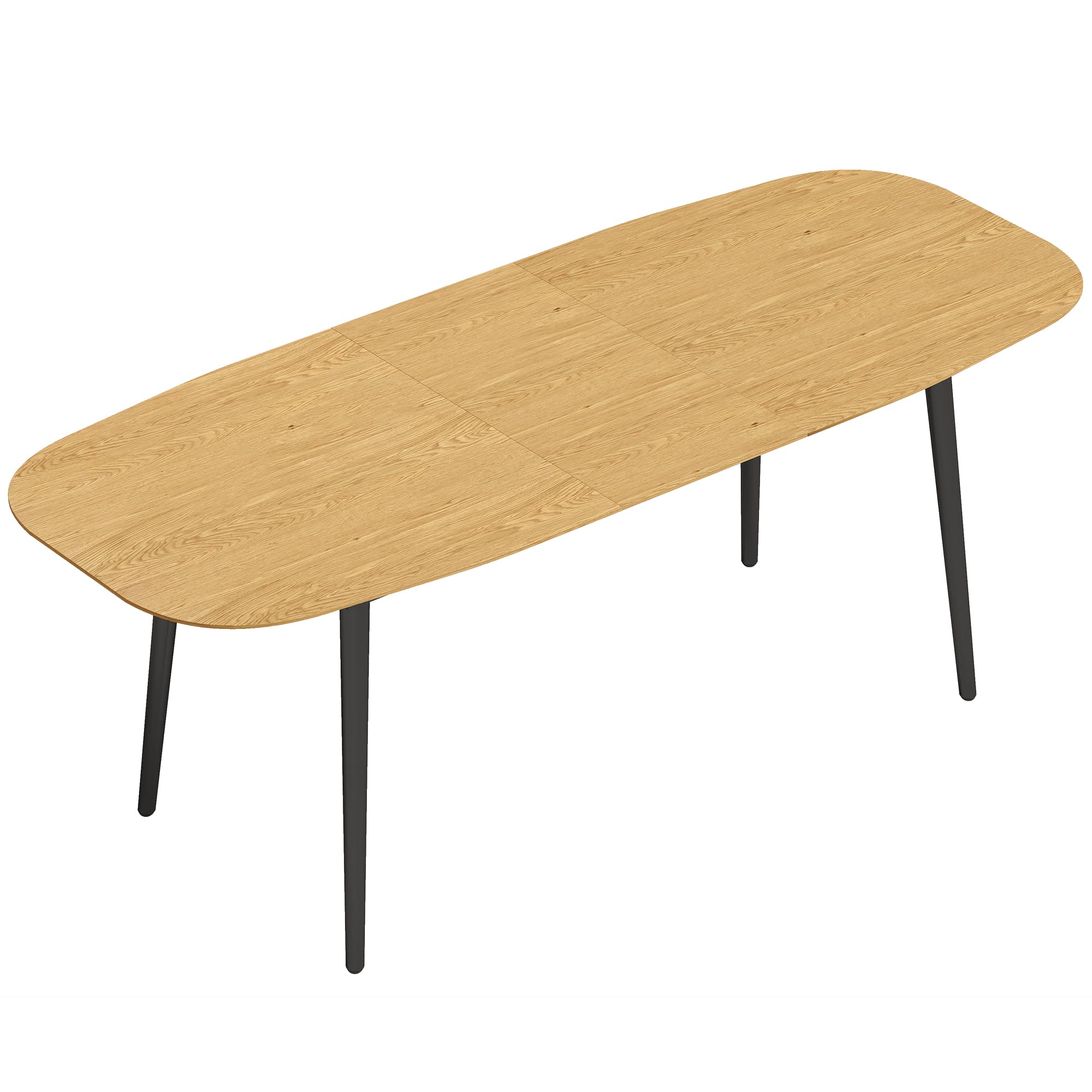 HOMCOM Table à Manger Extensible Rectangle pour 6 à 8 Personnes, Table de Cuisine 160-200 cm avec Étagère, Marron