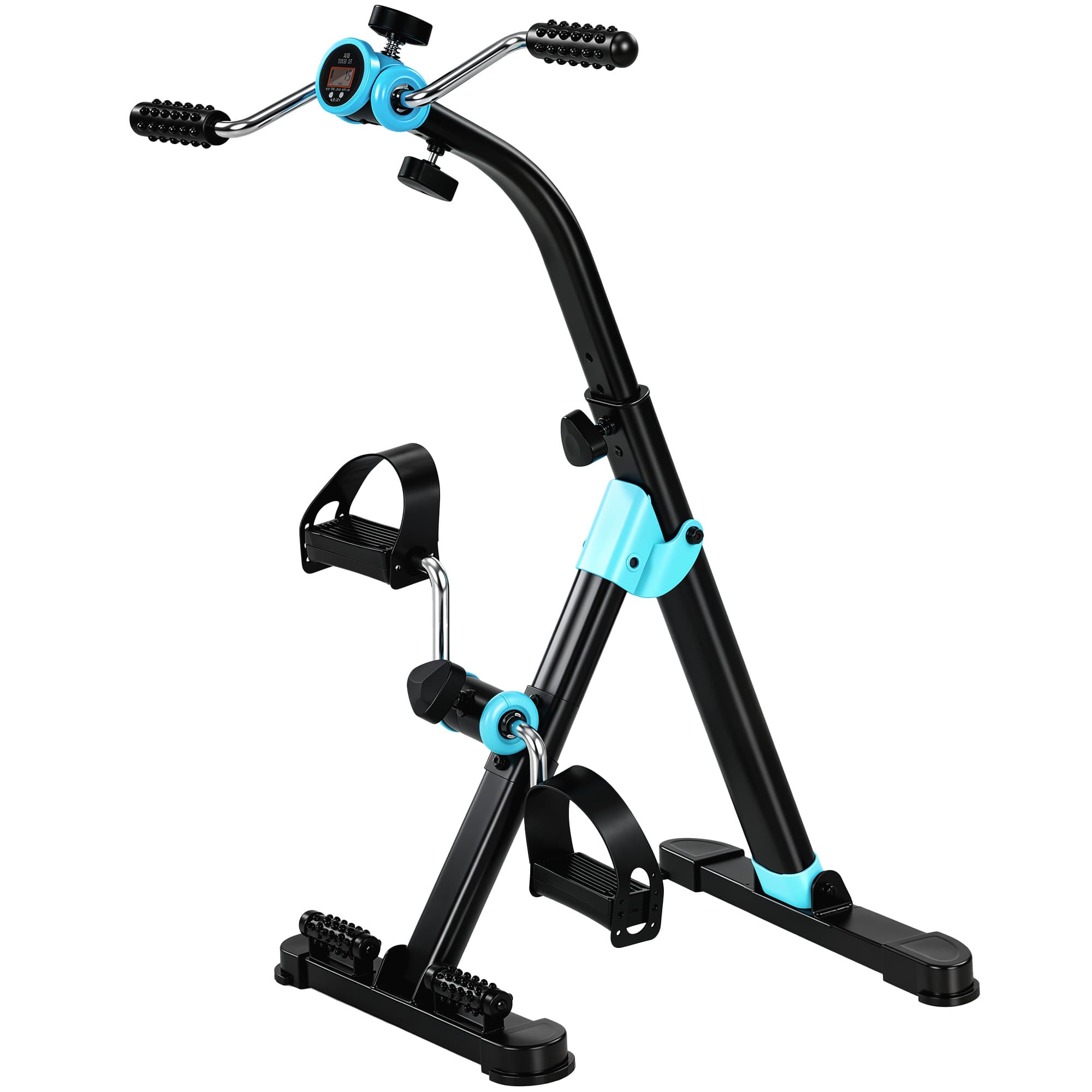 SPORTNOW Pédalier de Rééducation Pliable avec Écran LCD et Rouleaux Massants