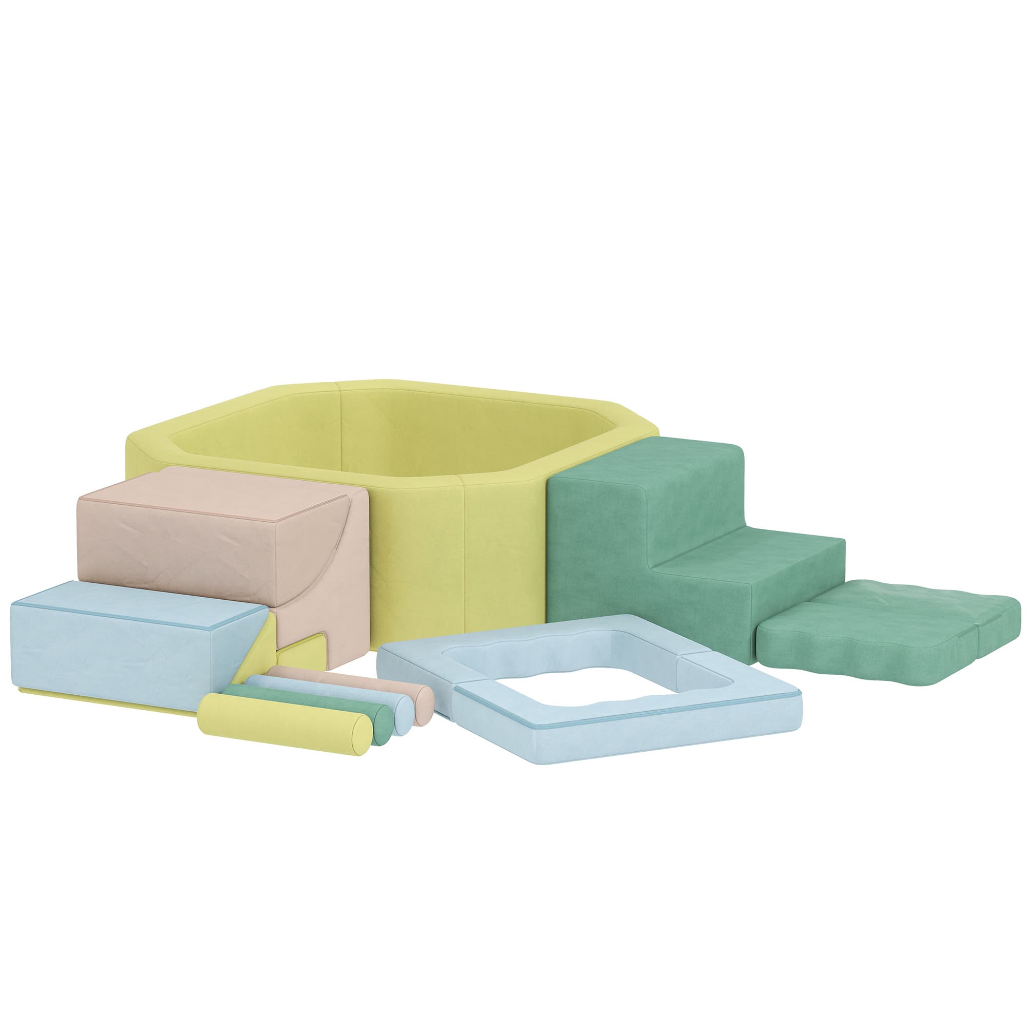 AIYAPLAY Parcours motricité bébé module motricité bébé avec piscine à balles housse lavable 160 x 137,5 x 30 cm multicolore