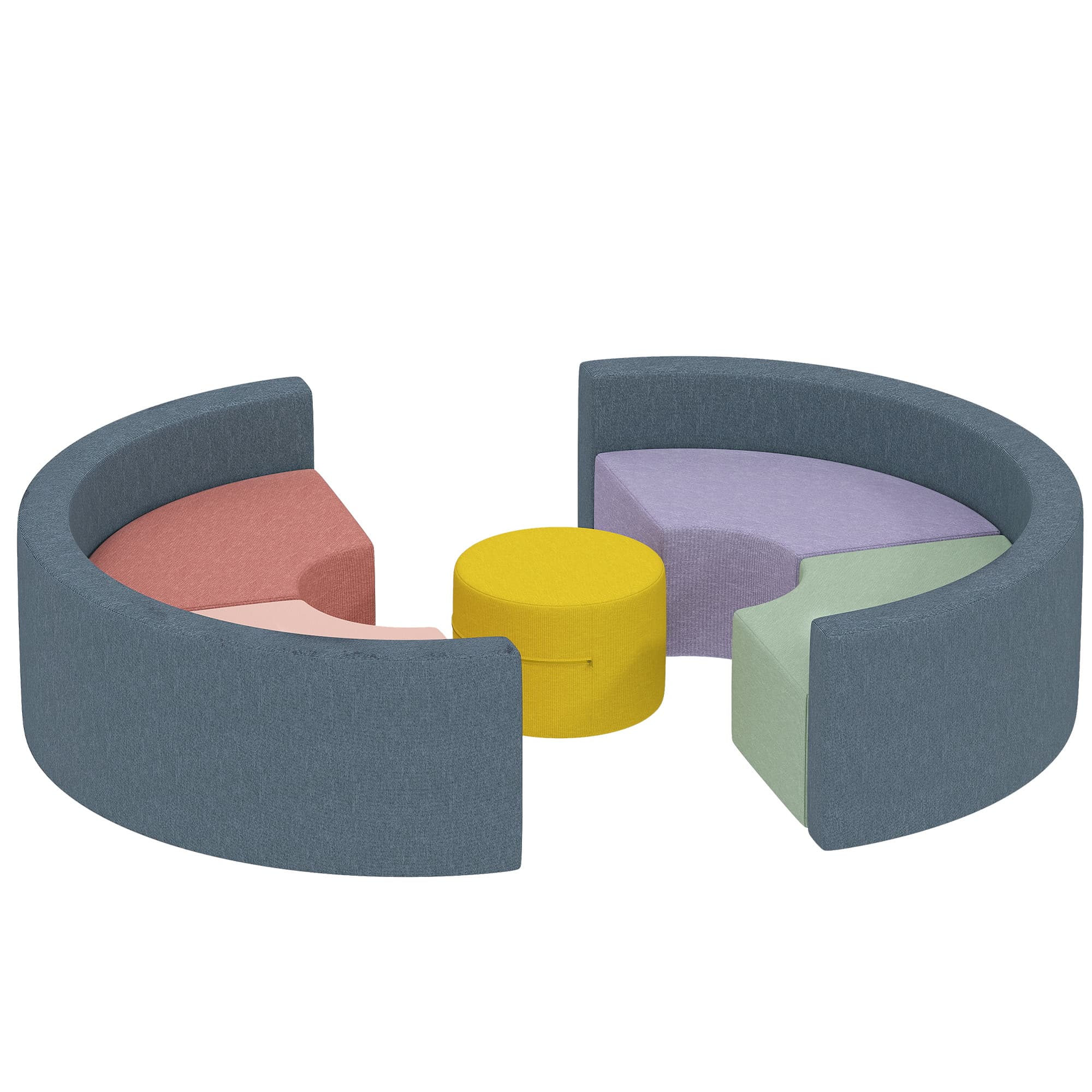 AIYAPLAY Parcours motricité bébé module motricité bébé 7 pièces avec housse lavable 107 x 107 x 30 cm multicolore