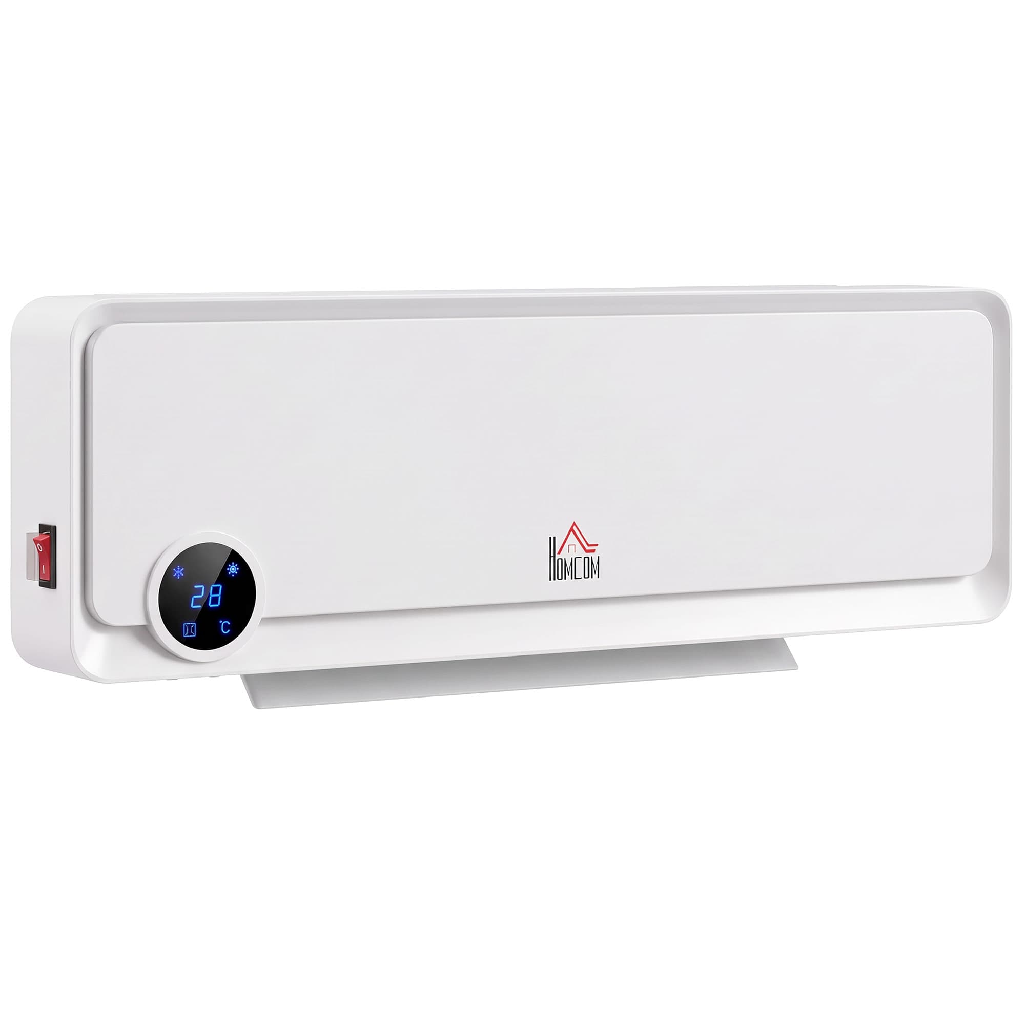 HOMCOM Ventilateur chauffant mural 2000W avec télécommande, 3 modes, écran LED, minuterie 12h