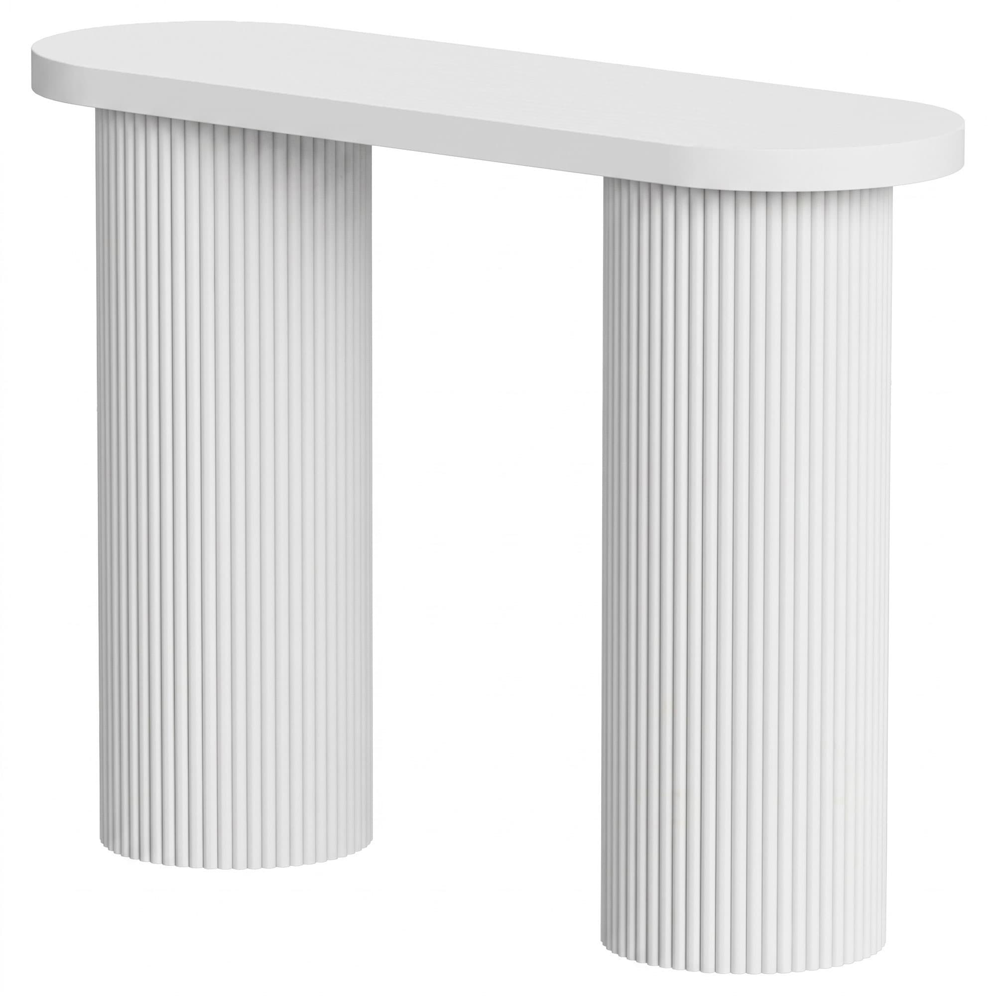 HOMCOM Console Moderne Étroite avec Espace Caché 103 cm Blanc