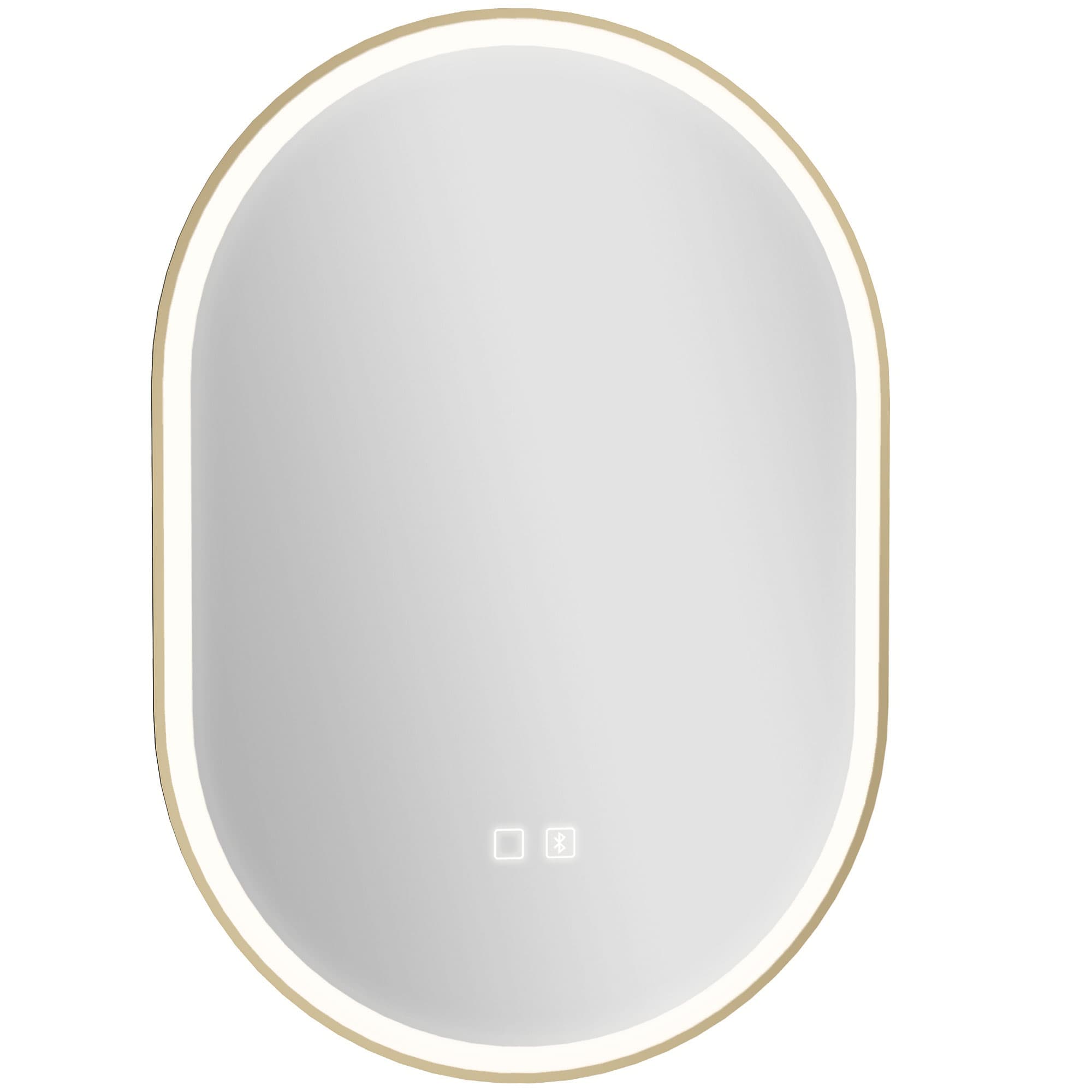 HOMCOM Miroir de Salle de Bain avec Lumières LED et Haut-parleur Bluetooth Anti-buée 100x70 cm 3 Couleurs Réglables Réglage de la Luminosité