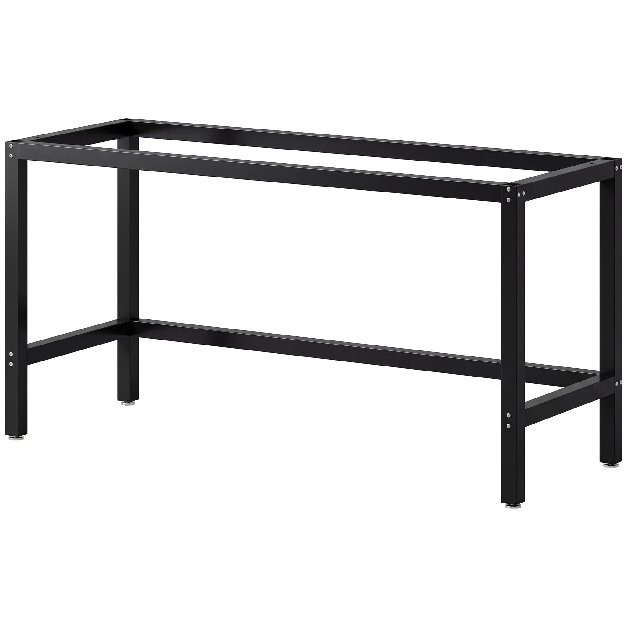 HOMCOM Pied de Table en Acier, Pied de Bureau Industriel avec Trous de Montage et Patins Réglables, 150 x 50 x 81,5 cm, Noir
