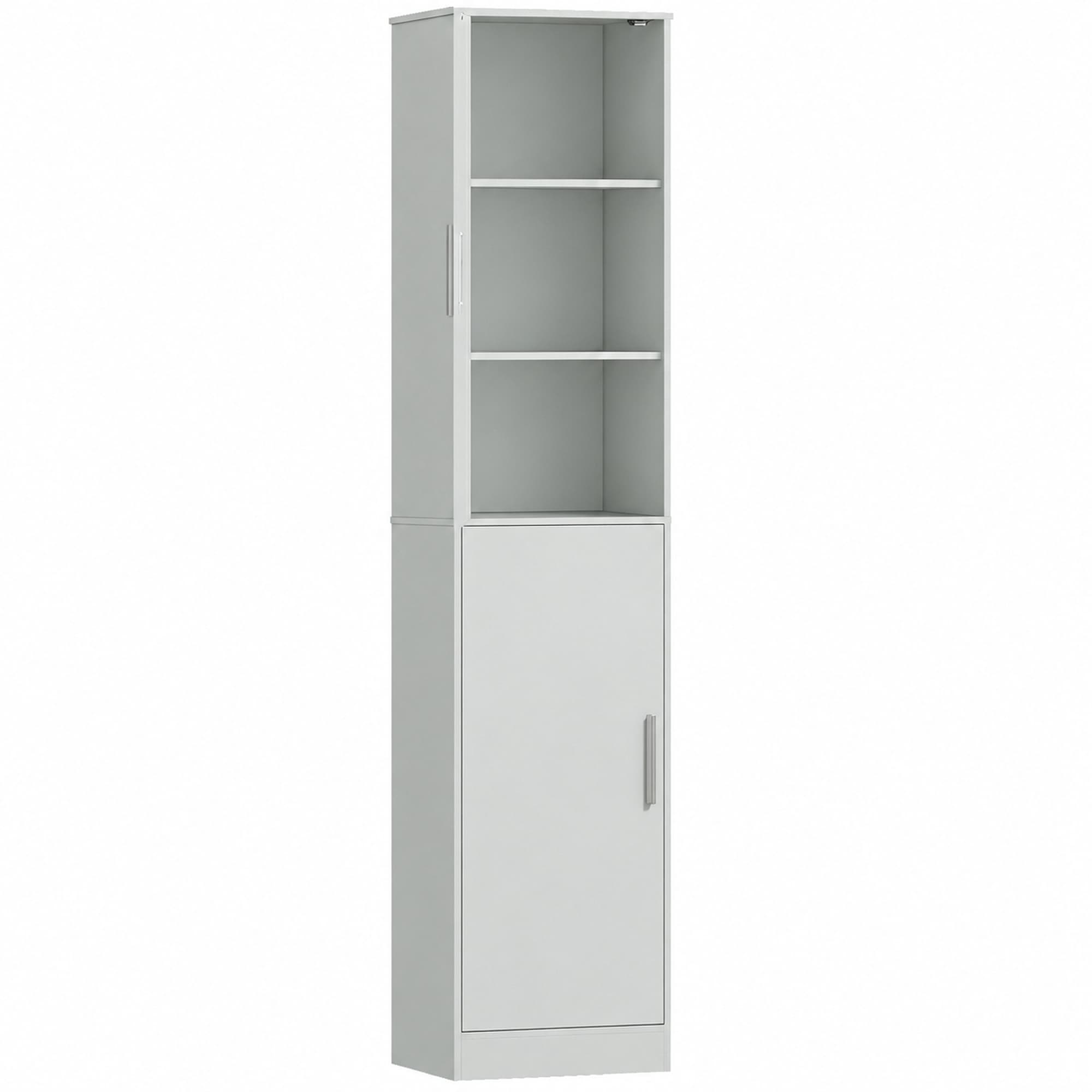HOMCOM Colonne de Salle de Bain 6 Niveaux, Meuble de Rangement Étroit, 2 Portes et 4 Étagères Réglables, 40x35x180cm, Vert