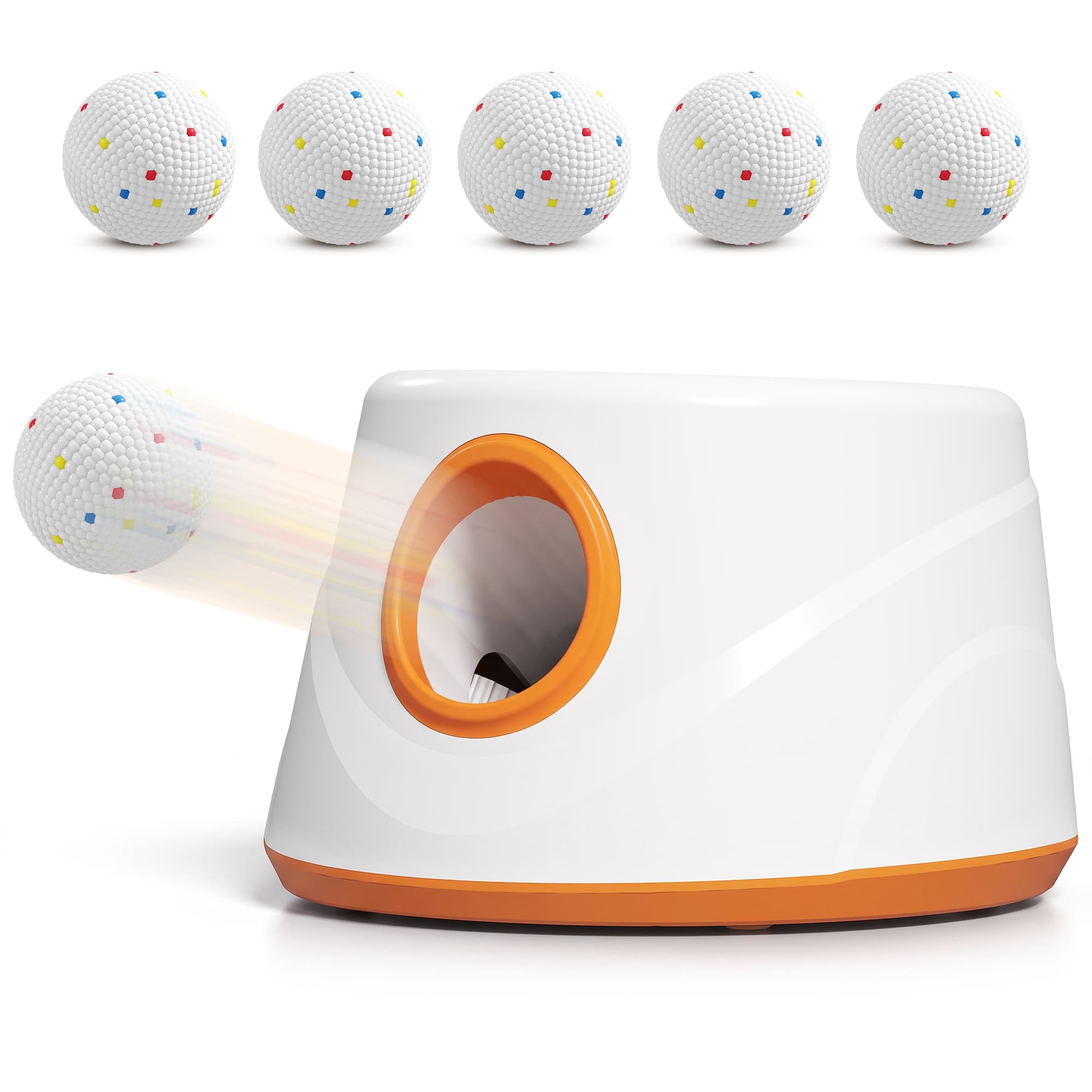 PawHut Lanceur de balles pour chiens automatique avec 6 balles ETPU 3 distances réglables 6m/10m/14m Orange