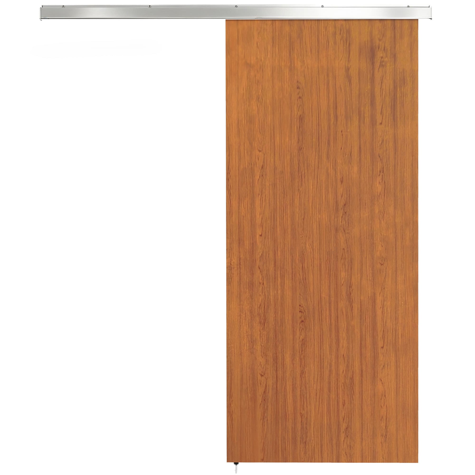 HOMCOM Porte Coulissante 90 x 210 cm Porte avec Kit de Quincaillerie Moderne Rail Silencieux Surface en PVC Imperméable Marron