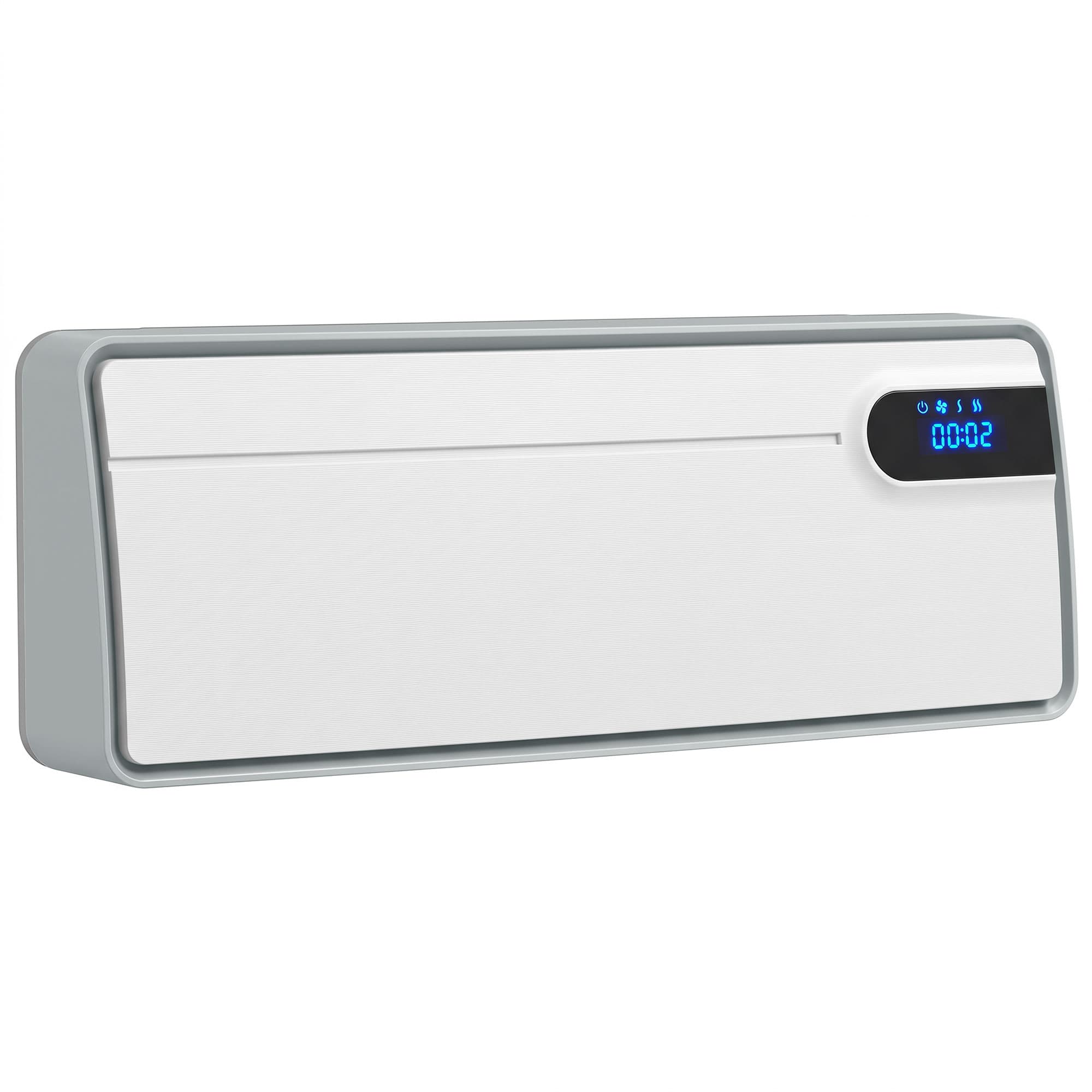HOMCOM Chauffage Mural en Céramique Intelligent 2000 W, Wi-Fi, Compatible Alexa et Google Home, Oscillation, Blanc