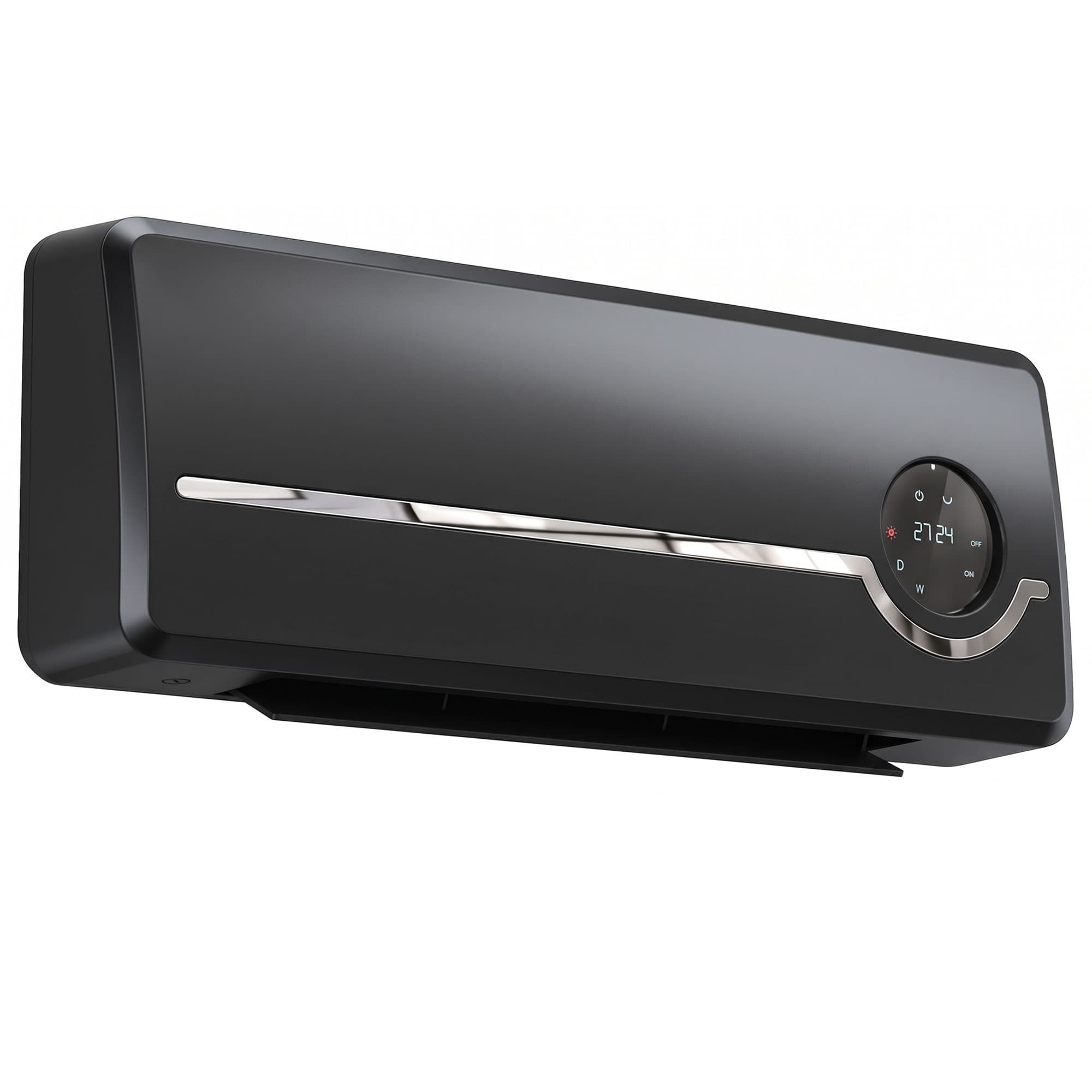 HOMCOM Chauffage mural en céramique 1000/2000W, radiateur électrique, ventilateur, thermostat, minuterie, 50x18,6x12,9cm, noir