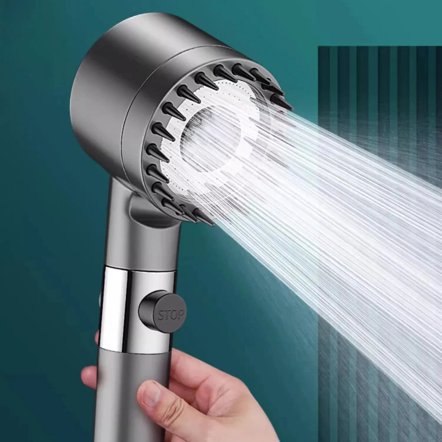 4-Mode Shower Head - High Pressure|One-Key Stop|240810