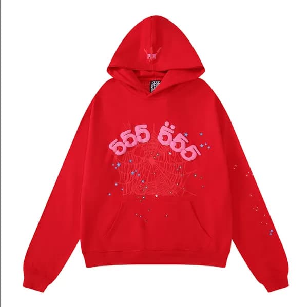 Sp5der Young Thug 555555 Sweat à capuche pour homme et femme, sweat-shirt rose en mousse de haute qualité, imprimé toile d'araignée, pull Y2k, S-