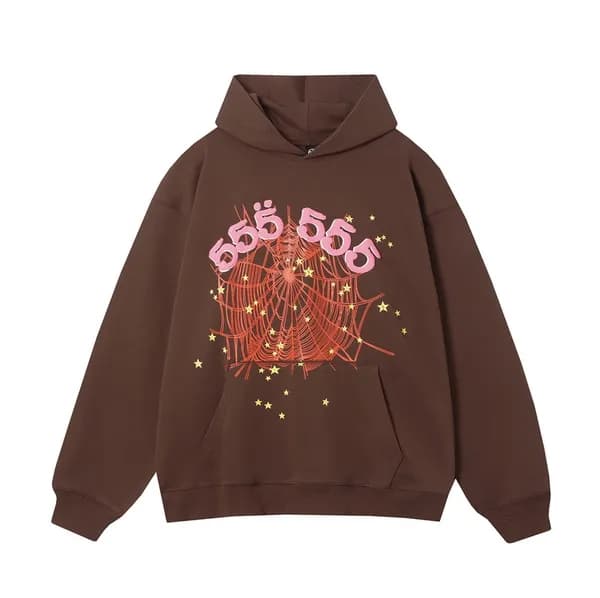 Sp5der Young Thug 555555 Sweat à capuche pour homme et femme, sweat-shirt rose en mousse de haute qualité, imprimé toile d'araignée, pull Y2k, S-