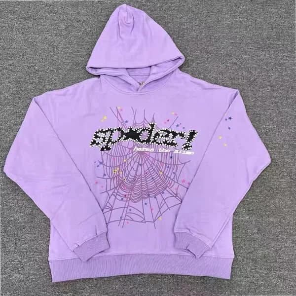 Sp5der Young Thug 555555 Sweat à capuche pour homme et femme, sweat-shirt rose en mousse de haute qualité, imprimé toile d'araignée, pull Y2k, S-