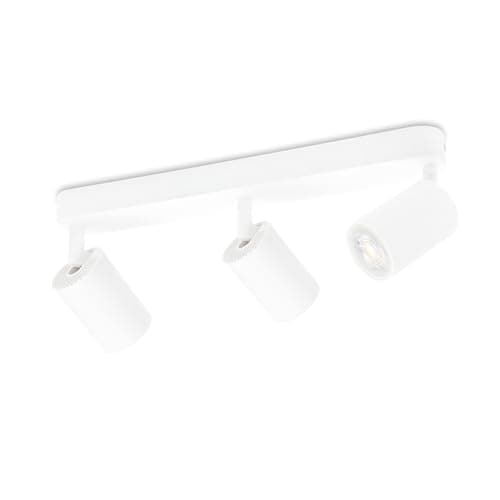KYOTECH Plafonnier LED GU10 3 Spots Orientables Spot Plafond GU10 Applique Plafond Interieur Pivotants Applique murale LED Blanc,livré sans ampoules