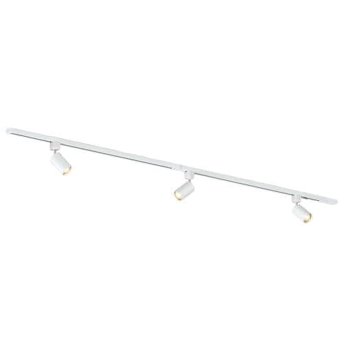 Qub Focus III - Spots et Rails de Spots - Blanc - GU10-200cm - 3 Spots sur Rail Orientable - Plafonnier LED - Cuisine, Salon, Salle a Manger - Spot de Plafond - Spots sur Rail