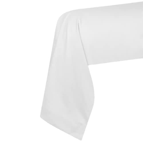 Lovely CASA - Taie de traversin -Taille 45x185 cm - 100% Coton certifié Oeko-Tex - Excellente qualité - Couleur Blanc -Modèle Eden - Linge de Lit pour Maison - Doux et Confortable - Unisexe - Mixte