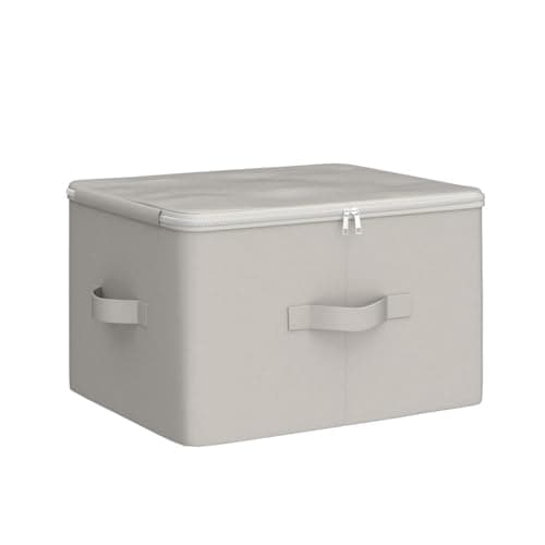 iwill CREATE PRO Contenants de Rangement Pliables en Toile Jumbo, Rangez Votre Placard, Boîte de Rangement Pratique avec Couvercle, Beige, Paquet 2