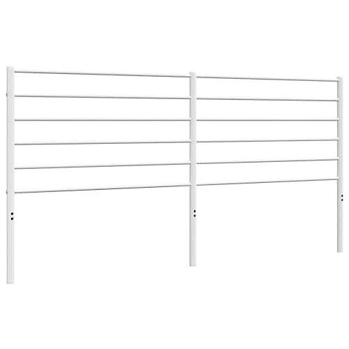 Coavain Tete de Lit 193 cm Tête de Lit Acier Blanc 198x3x90 cm