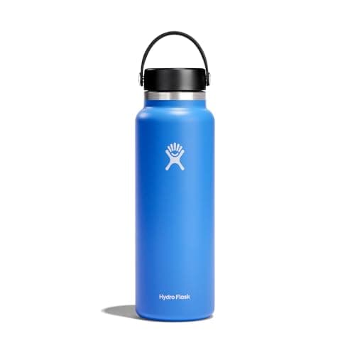 HYDRO FLASK - Wide Mouth - Gourde Isotherme 946 ml (32 oz) - Bouteille Inox à Isolation Sous Vide - Bouchon Antifuite et Revêtement par Poudre - Sans BPA - Ouverture Large - Cascade