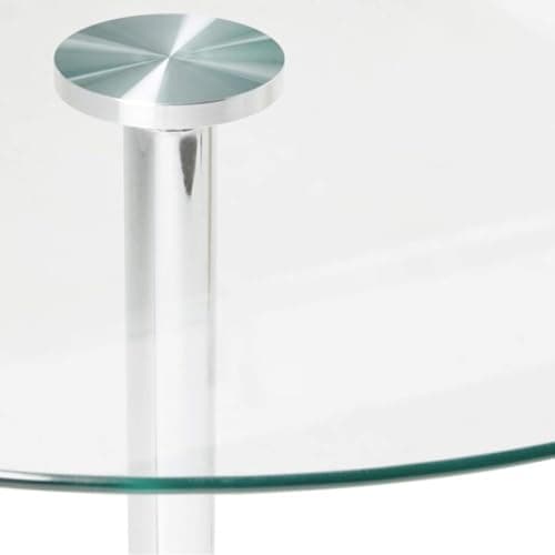 HFFAIWM Rond Verre Table à Piédestal Verre Table De Cuisine 60/70/80cm Circulaire Moderne 2-4 Places Table Bistro Déjeuner Base Chromée(Size:60cm)
