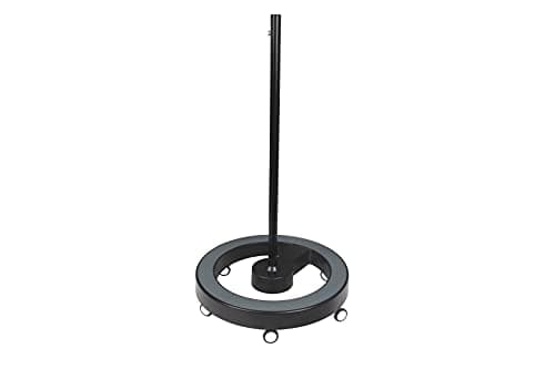 Lumeno LED Lampe loupe 7218SW avec lentille en verre de 127 mm, lampe de travail, convient pour cosmétique, les bricoleurs, aide à la lecture lampe grossissante, 8 dioptries Noir avec trépied roulant