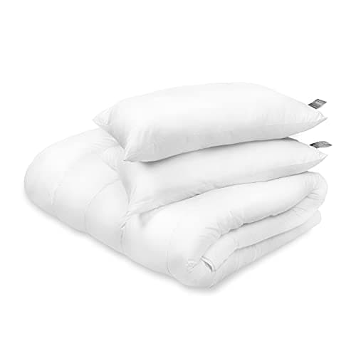 FAM Home Oreiller 50x60 Lot de 2 Anti Acarien I Coussin Rectangulaire Moelleux Microfibre Douces Hypoallergenique Entretien Facile