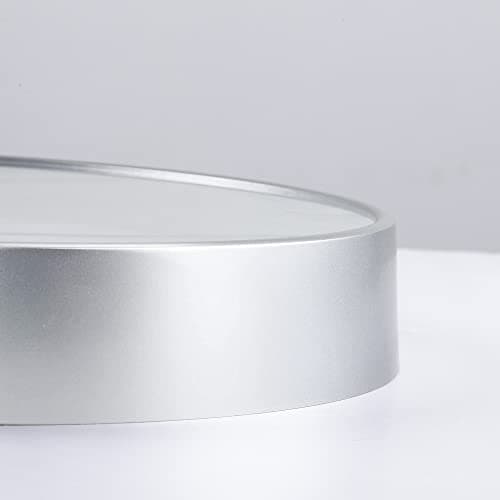 Lafocuse Horloge Murale Calendrier LCD avec Date Thermomètre, Moderne Silencieuse Pendule Murale Argent, Quartz sans Tic-tac Déco pour Salon Chambre Bureau Cuisine 30cm