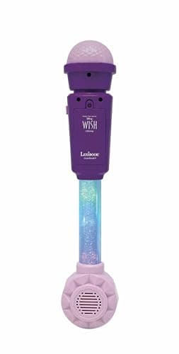 Lexibook, Disney Wish, Microphone Lumineux pour Enfant, Jeu Musical, Haut-Parleur intégré, Effets Lumineux, Prise Aux-in, Violet, MIC90WI