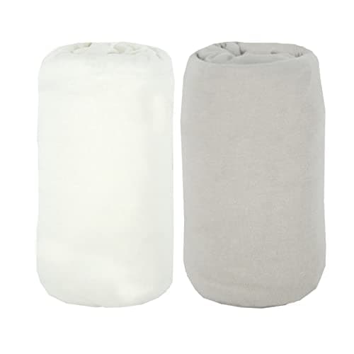 Lot de 2 Draps housse Blanc/Gris Babycalin - 60 x 120 cm