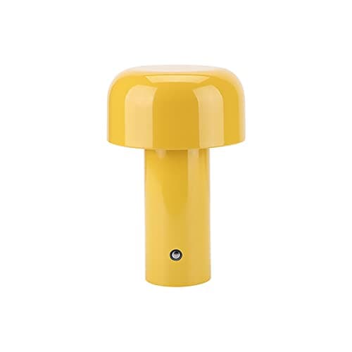 Lampe de table champignon, lampe de table sans fil, lampes de chevet à intensité variable, lampes de table tactiles LED, lampe de table rechargeable pour salon, chambre, bar, salle à manger, jaune
