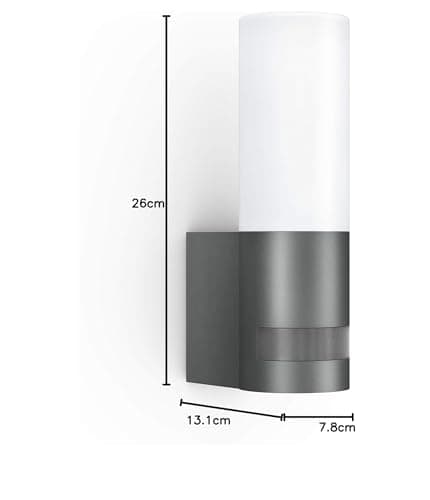 Steinel Lampe d'extérieur L 605 S avec détecteur de mouvement à 180° avec portée de 10 m, 9,5 W, 600 lm, aluminium, anthracite