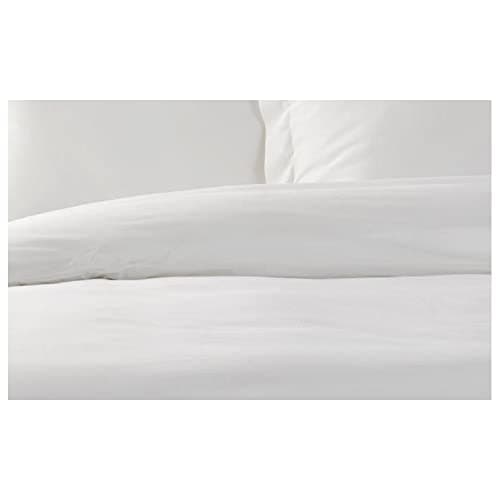 Alpes Blanc Housse de Couette 240x280 Unie Blanche Coton + 2 taies Assorties