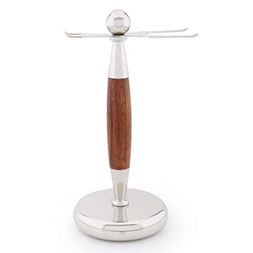 Jag Shaving Germany Kit de rasage 5 pièces avec blaireau en poils de blaireau et support en cuir pour rasoir de sûreté
