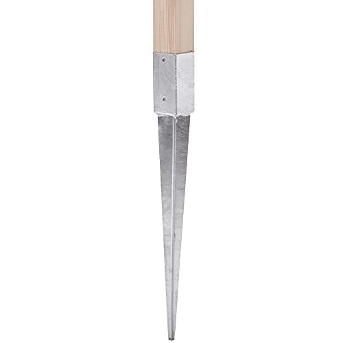 TRIBECCO Support de poteau à enfoncer - 101 x 101 mm - Longueur : 900 mm - Galvanisé à chaud - Douille à enfoncer pour poteaux en bois carré - Ancrage au sol - Poteau de portail - Séchoir à linge