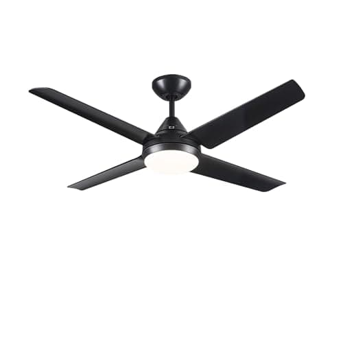 Newday Ventilateur de Plafond avec Lampe Noir, 122cm avec Lumiere Silencieux, avec éclairage et Télécommande Pour Chambre Salon Bureau Cuisine