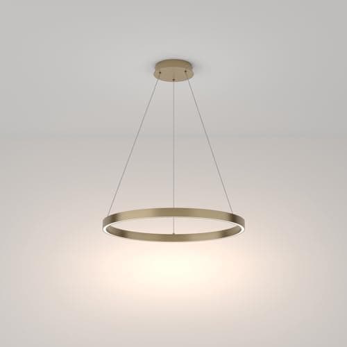 Suspension Design, Lustre LED, Style Moderne, rond, Armature en Métal couleur laiton, plafonnier en Métal en forme de cercle, pour le Salon K: 4000 lm 2200 230V IP 20