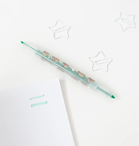 Grupo Erik SSGE001 - Lot de 4 Surligneurs Pastel Pusheen : Rose, Orange, Vert, Bleu - Pointe Large et Pointe Fine- Fournitures Scolaires Kawaii, Papeterie Kawaii