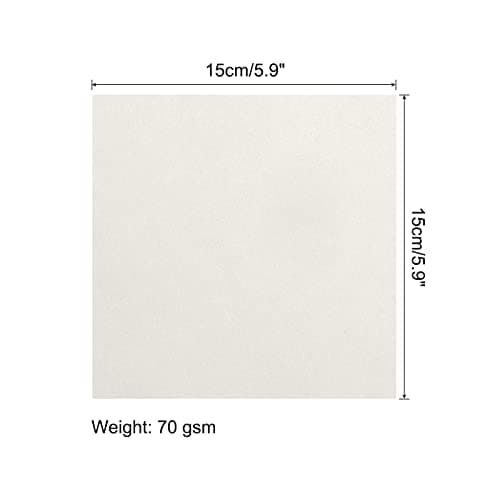 sourcing map 100 Feuilles Papier Origami Double Face Blanc crème 15 x 15 cm Carré Feuille pour Art Artisanat Projet, Débutants, Cadeaux