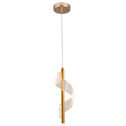 Vinilky Suspension en Cristal Acrylique, Dimmable LED Suspension Réglable en Hauteur Moderne Suspension Plafonnier pour Îlot de Cuisine, Salle à Manger, Salon, Chambre (Or)