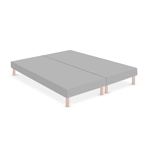 by sommiflex SOMMIER TAPISSIER Gris 80x200X2cm (160X200)|Fabrication Francaise Artisanale|Pieds Offert|Hauteur avec Pieds 27CM