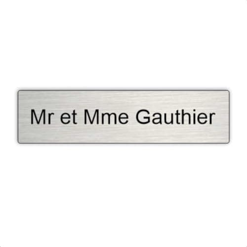 Plaque boite aux lettres, étiquettes de porte personnalisables, enseigne autocollante nom personnaliser - argent/or - dans la taille standard 100 x 25mm - plaquette de sonnette -