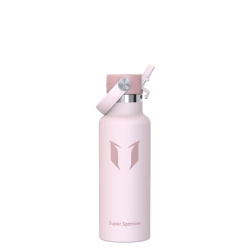 Super Sparrow Gourde Isotherme 500ml - Bouteille Isotherme avec Paille - sans BPA - Gourdes Enfant INOX Bouche Standard pour Sport, Voyages, L'école, Bureau, Maison
