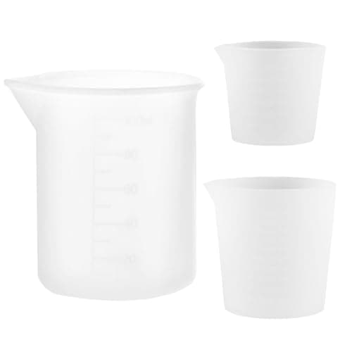 3 Pièces Tasses à Mesurer Silicone Set, 30/50/100ml Antiadhésives Mesurer Gradué pour le Savon Liquide, le Détergent Liquide, Tasses à Mélanger pour Bricolage, Travaux Manuels