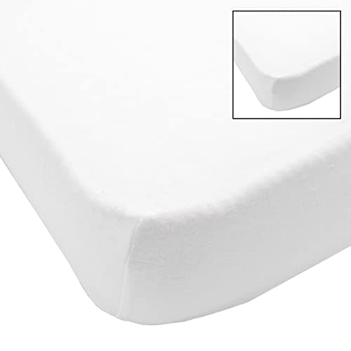babyCalin - Lot de 2 draps housse 60x120x15cm Blanc/blanc certifié OEKO-TEX