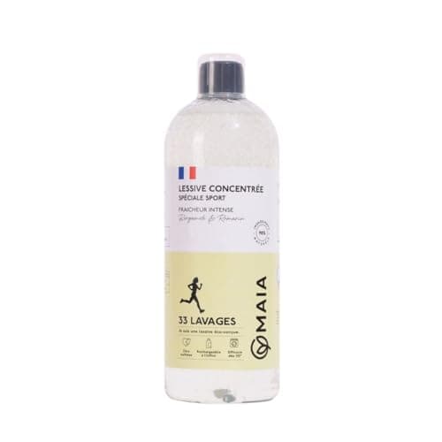 MAIA - Lessive Concentrée Spéciale Sport 1L - 33 Lavages - Lavage en Machine - Neutralise les Mauvaises Odeurs - Soin des Fibres Techniques - Formule Éco-Responsable - Efficace dès 30°C - 33 Lavages