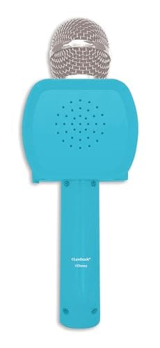 Lexibook- Disney Stitch, Microphone Bluetooth avec Fonction Changement de Voix, Enceinte intégrée, Support de téléphone Inclus, MIC240D, Bleu, Taille Unique
