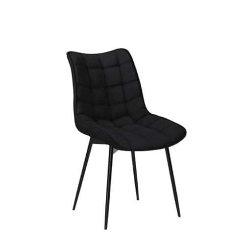 WOLTU 6X Chaise de Salle à Manger Chaise Design Moderne Assise en Velours Bien rembourrée Cadre en métal,Noir BH142sz-6